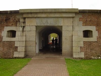 Entrance to Fort Moultrie on Sullivan Island. Click for full size. Entrance to Fort Moultrie on Sullivan Island image. Click for full size.