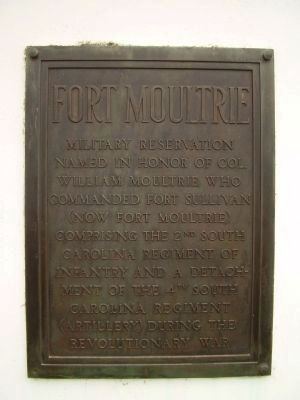 Fort Moultrie Marker image. Click for full size.