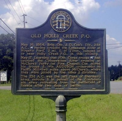 Old Holly Creek P.O. Marker image. Click for full size.