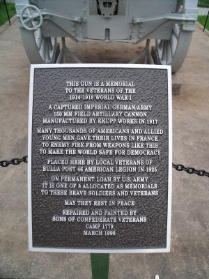 Veterans of the 1914-1918 World War I Marker. Click for full size. Veterans of the 1914-1918 World War I Marker image. Click for full size.