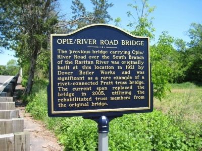Opie River Road Bridge Marker image. Click for full size.