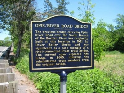 Opie River Road Bridge Marker. Click for full size. Opie River Road Bridge Marker image. Click for full size.