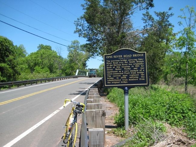 Opie River Road Bridge Marker on south side of bridge. Click for full size. Opie River Road Bridge Marker on south side of bridge image. Click for full size.