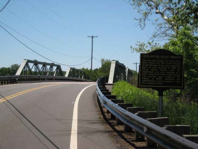 Opie River Road Bridge Marker on north side of bridge. Click for full size. Opie River Road Bridge Marker on north side of bridge image. Click for full size.