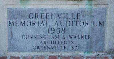Greenville Memorial Auditorium Cornerstone image. Click for full size.