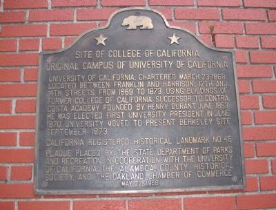 Site of College of California Marker image. Click for full size.
