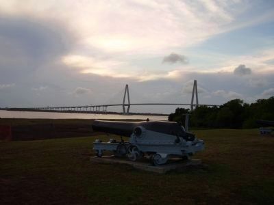 The Tower and the Bridge as seen from nearby Patriot's Point Park image. Click for full size.