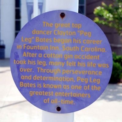 Clayton "Peg Leg" Bates Marker. Click for full size. Clayton "Peg Leg" Bates Marker image. Click for full size.
