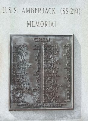 Lower Plaque, Crew of the USS Amberjack. Click for full size. Lower Plaque, Crew of the USS Amberjack image. Click for full size.