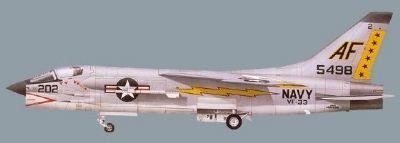 F-8K Crusader , single-seat, carrier-capable fighter and fighter-bomber image. Click for full size.