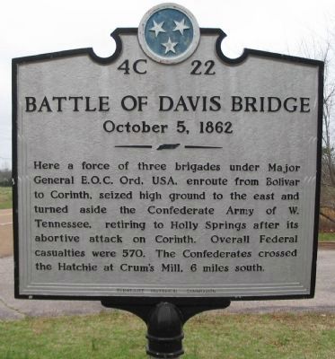 Battle of Davis Bridge Marker image. Click for full size.