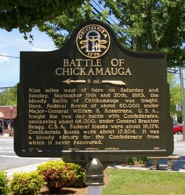 Battle of Chickamauga Marker. Click for full size. Battle of Chickamauga Marker image. Click for full size.