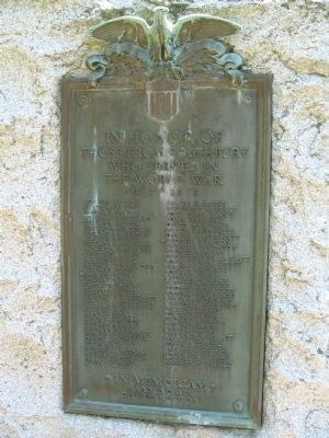 Southbury World War I Memorial Marker image. Click for full size.