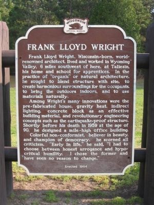 Frank Lloyd Wright Marker image. Click for full size.
