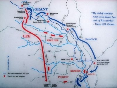 CWT Map - 1864 Overland Campaign Tour Route image. Click for full size.