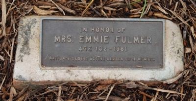 Mrs. Emmie Fulmer Marker. Click for full size. Mrs. Emmie Fulmer Marker image. Click for full size.