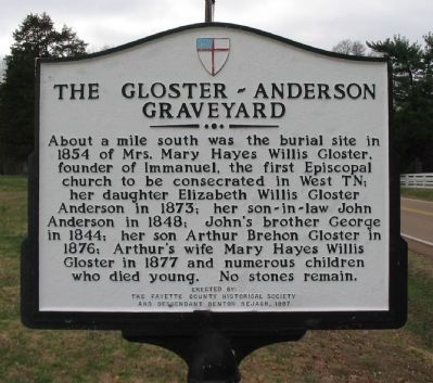 The Gloster - Anderson Graveyard Marker image. Click for full size.