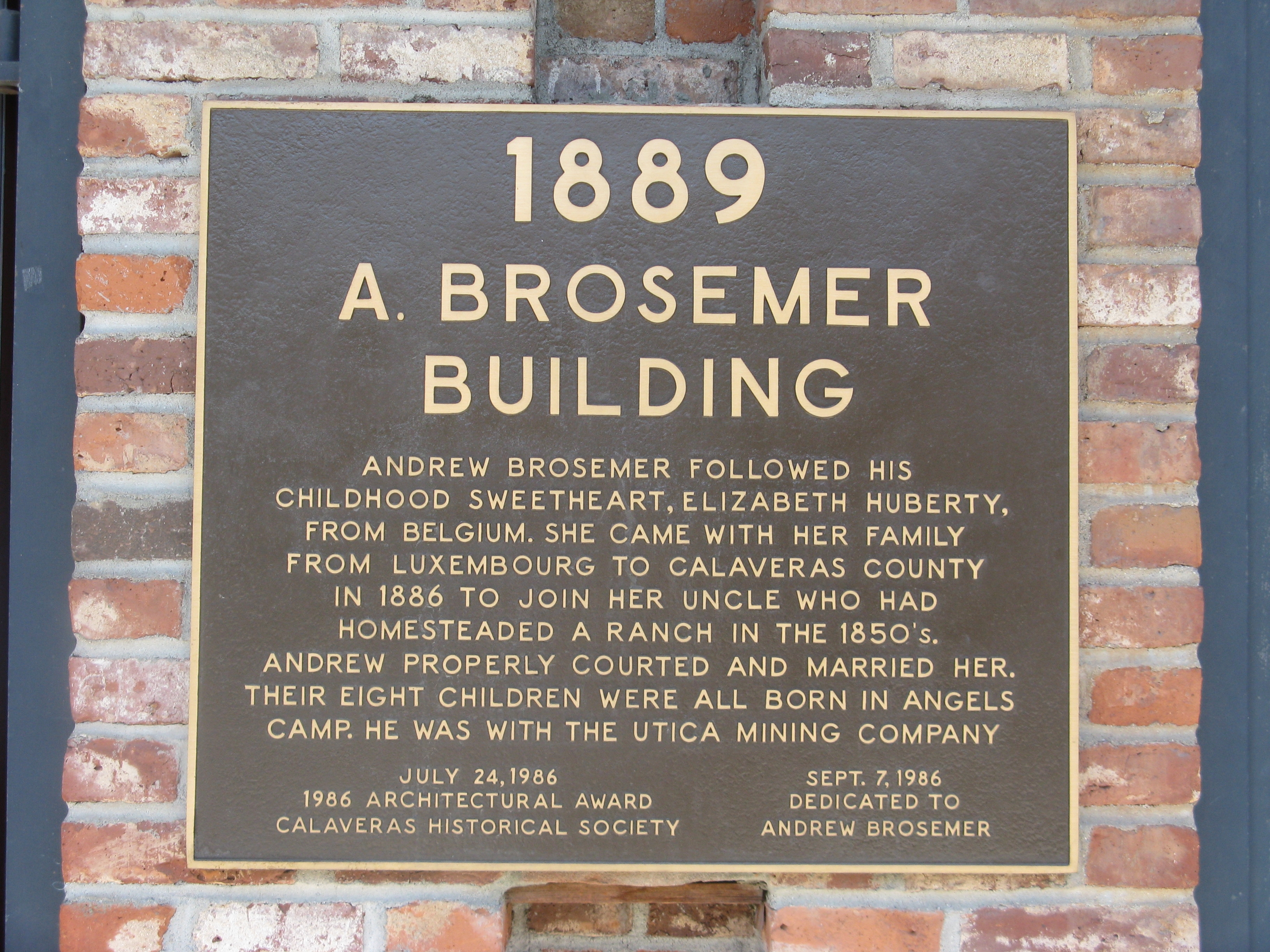 A. Brosemer Building Marker