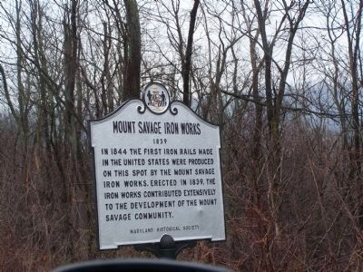 Mount Savage Iron Works Marker. Click for full size. Mount Savage Iron Works Marker image. Click for full size.