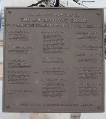 The A-4 Skyhawk Pilots Marker. Click for full size. The A-4 Skyhawk Pilots Marker image. Click for full size.