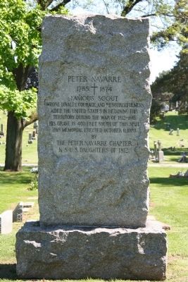 Peter Navarre Memorial Marker image. Click for full size.
