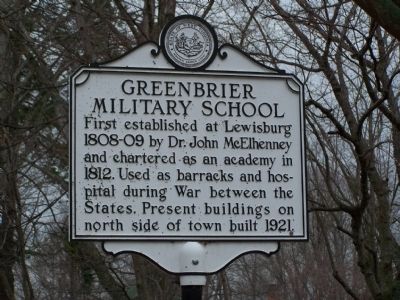 Greenbrier Military School Marker. Click for full size. Greenbrier Military School Marker image. Click for full size.