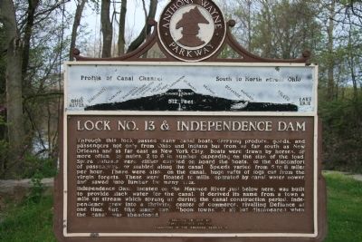 Lock No. 13 & Independence Dam side of the marker image. Click for full size.
