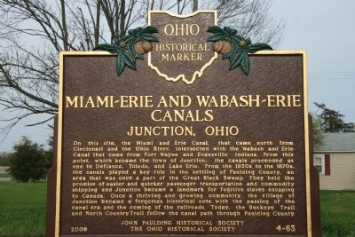 Miami – Erie and Wabash – Erie Canals Marker image. Click for full size.