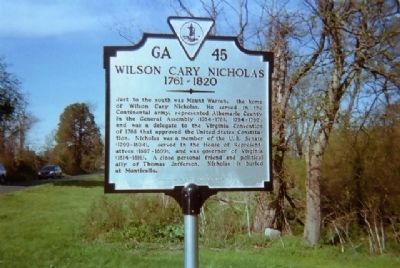 Wilson Cary Nicholas Marker image. Click for full size.