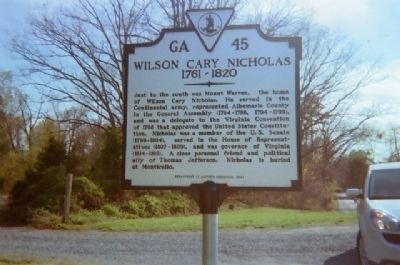 Wilson Cary Nicholas Marker image. Click for full size.