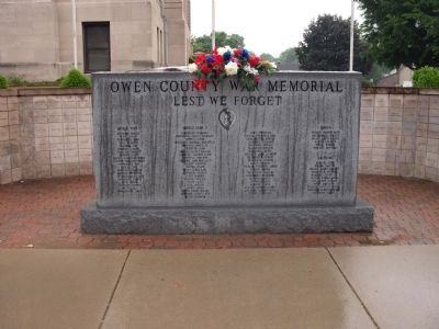 Full View - - Owen County War Memorial Marker image. Click for full size.