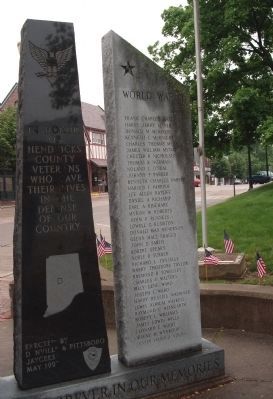 Back Center & Right Panel - - Hendricks County War Memorial image. Click for full size.