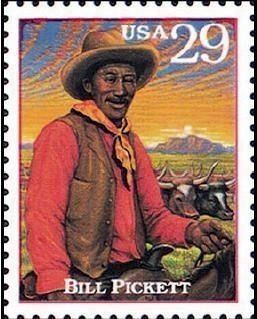 Bill Pickett Postage Stamp, ca. 1994 image. Click for more information.