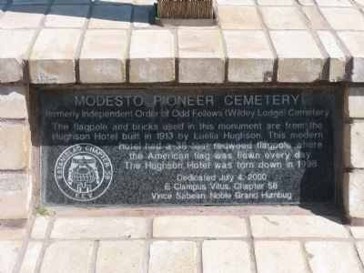 Modesto Pioneer Cemetery Marker image. Click for full size.