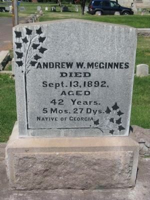Andrew McGinnes Headstone. Click for full size. Andrew McGinnes Headstone image. Click for full size.