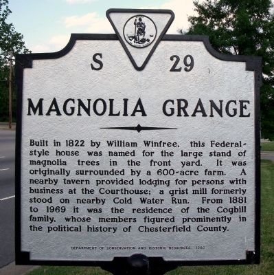 Magnolia Grange Marker image. Click for full size.