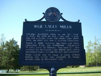 War Eagle Mills Marker Closeup image. Click for full size.
