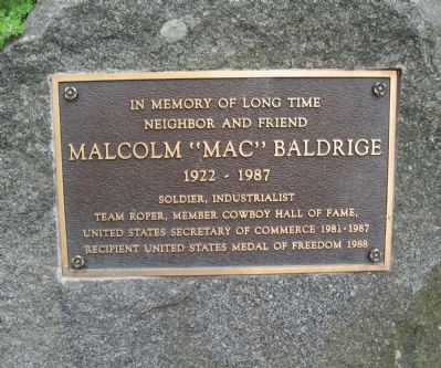 Malcolm “Mac” Baldrige Marker. Click for full size. Malcolm “Mac” Baldrige Marker image. Click for full size.