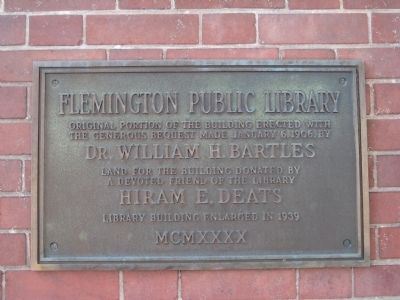 Flemington Public Library Marker image. Click for full size.