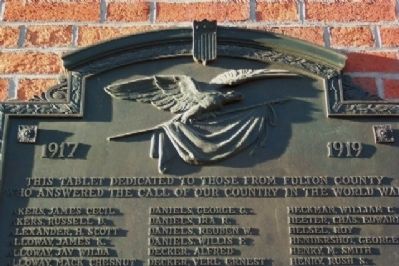 Fulton County World War I Memorial Marker Detail image. Click for full size.