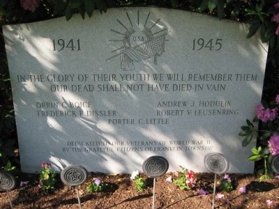 Franklin Township WWII Memorial. Click for full size. Franklin Township WWII Memorial image. Click for full size.