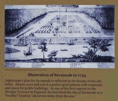 Illustration of Savannah in 1734 image. Click for full size.