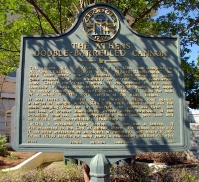 The Athens Double-Barrelled Cannon Marker image. Click for full size.