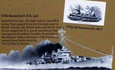 City of <i> Savannah </i> 1877, USS <i> Savannah </i>(CL-42) image. Click for full size.