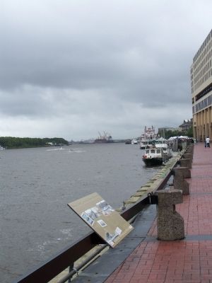 Ships That Carried the Name Savannah Marker, seen along the riverfront image. Click for full size.