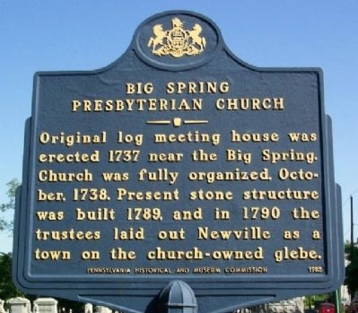 Big Spring Presbyterian Church Marker image. Click for full size.