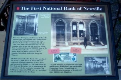 The First National Bank of Newville Marker image. Click for full size.