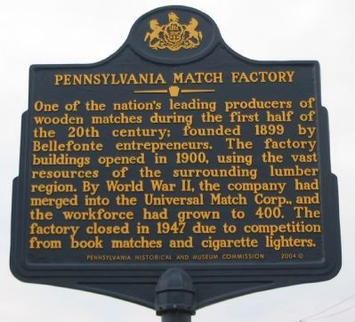Pennsylvania Match Factory Marker image. Click for full size.
