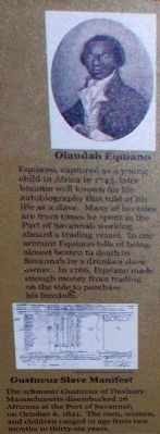 Olaudah Equiano and "Gustavus'" Slave Manifest image. Click for full size.