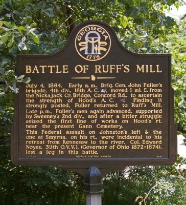 Battle of Ruff's Mill Marker. Click for full size. Battle of Ruff's Mill Marker image. Click for full size.